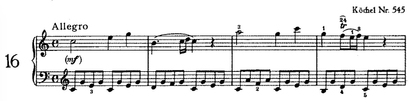 Mozart K.545 first 4 measures